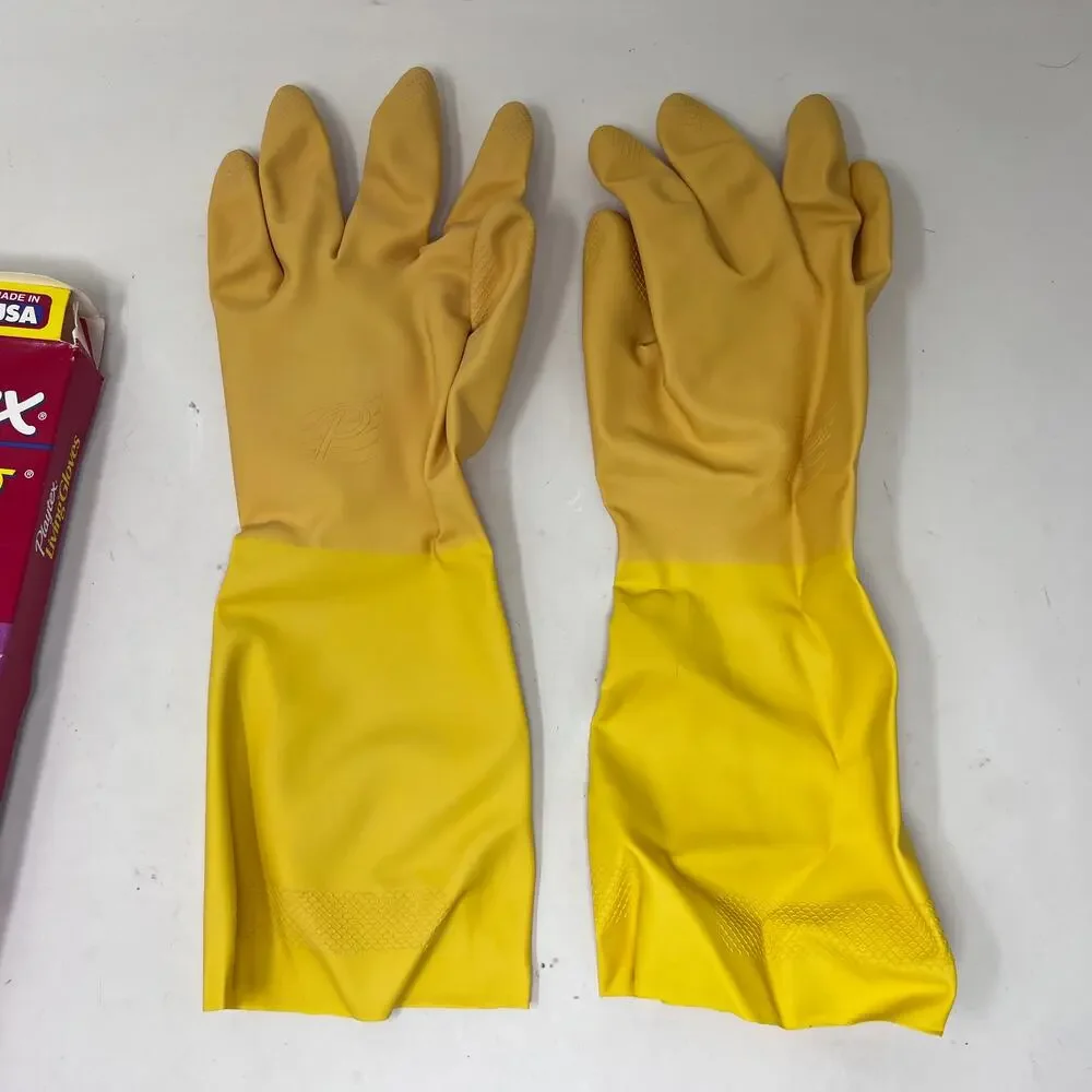 Playtex‎ Living Gloves Medium Vintage Yellow Lined Fits Sizes 7 1/2 - 8 NOS 90s